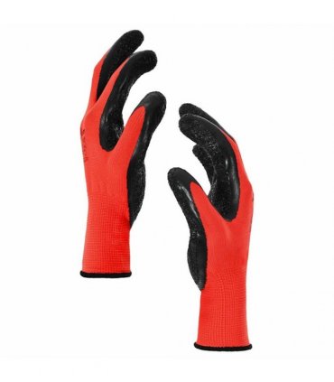 vidaXL Work Gloves 24 pcs Red and Black 10 / XL Latex Coating
