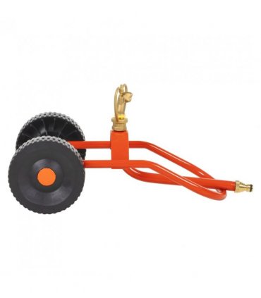 vidaXL Wheeled Sprinkler Sled with Rotatable Head Red Steel