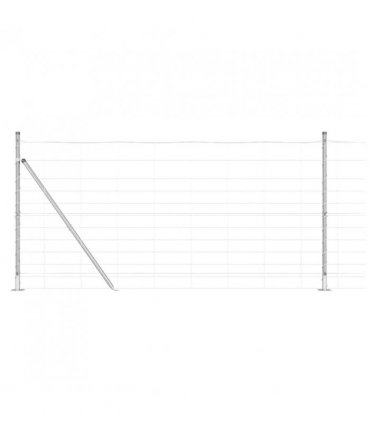 vidaXL Welded Wire Fence with Concrete Base 25 x 1.2 m Silver Mesh