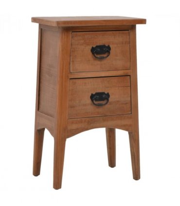 vidaXL Bedside Cabinet | Brown | Solid Fir Wood | 40x29x68cm | Storage