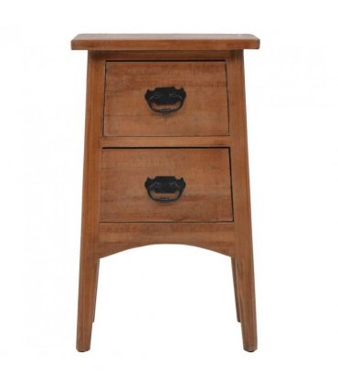 vidaXL Bedside Cabinet | Brown | Solid Fir Wood | 40x29x68cm | Storage