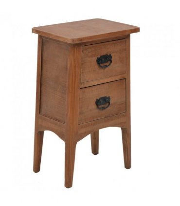 vidaXL Bedside Cabinet | Brown | Solid Fir Wood | 40x29x68cm | Storage