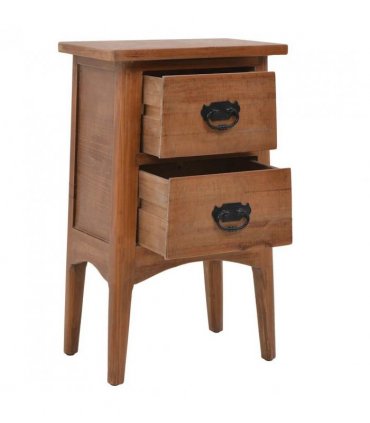 vidaXL Bedside Cabinet | Brown | Solid Fir Wood | 40x29x68cm | Storage