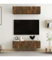 vidaXL Wall TV Cabinets 4 pcs Smoked Oak 60x30x30 cm Engineered Wood