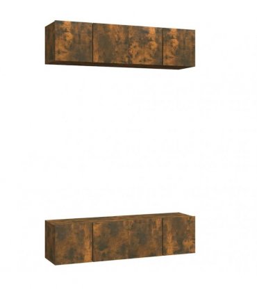 vidaXL Wall TV Cabinets 4 pcs Smoked Oak 60x30x30 cm Engineered Wood