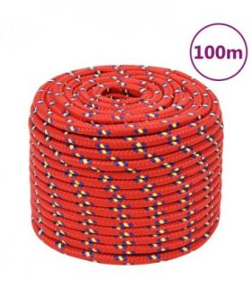 vidaXL Boat Rope Red 14 mm 100 m Polypropylene