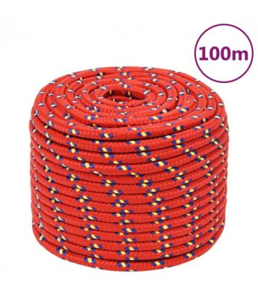vidaXL Boat Rope Red 14 mm 100 m Polypropylene
