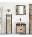 vidaXL Bathroom Furniture Set with Shelf 3 pcs Brown Engineered wood