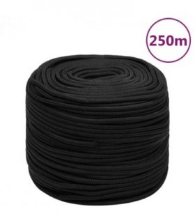 vidaXL Boat Rope Full Black 10 mm 250 m Polypropylene