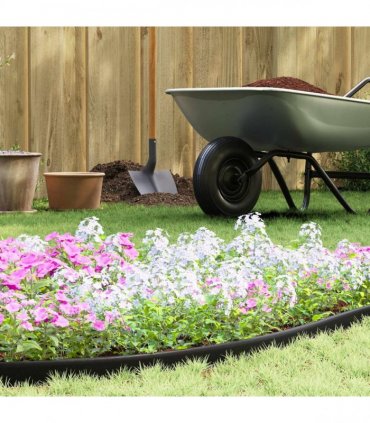 vidaXL Lawn Edgings Black 4000 x 4 x 5 cm Plastic