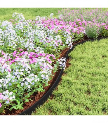 vidaXL Lawn Edgings Black 4000 x 4 x 5 cm Plastic