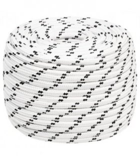 vidaXL Braided Boat Rope White 14 mmx25 m Polyester