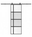 vidaXL Sliding Door with Hardware Set 76x205 cm Tempered Glass&Aluminium