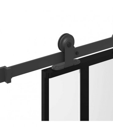 vidaXL Sliding Door with Hardware Set 76x205 cm Tempered Glass&Aluminium