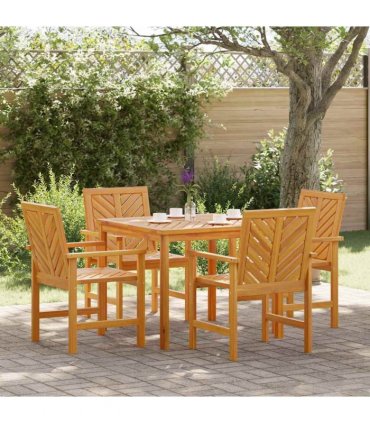 vidaXL Garden Dining Set 5 pcs Brown Solid Acacia Wood