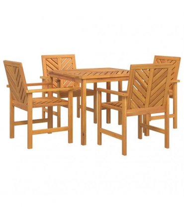 vidaXL Garden Dining Set 5 pcs Brown Solid Acacia Wood