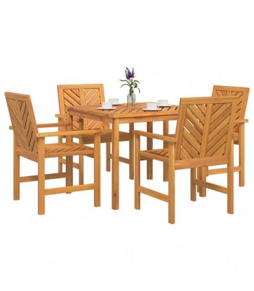 vidaXL Garden Dining Set 5 pcs Brown Solid Acacia Wood