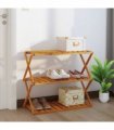 vidaXL 3-Tier Folding Shelf Brown 70x31x63 cm Solid Wood Acacia