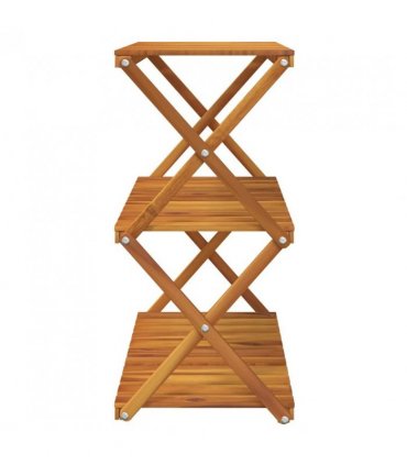 vidaXL 3-Tier Folding Shelf Brown 70x31x63 cm Solid Wood Acacia