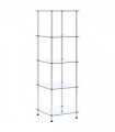 vidaXL 5-Tier Shelf Transparent 40x40x130 cm Tempered Glass