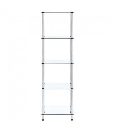 vidaXL 5-Tier Shelf Transparent 40x40x130 cm Tempered Glass