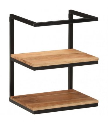 vidaXL Wall Shelf 40x30x50 cm Solid Wood Acacia and Iron
