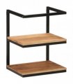 vidaXL Wall Shelf 40x30x50 cm Solid Wood Acacia and Iron