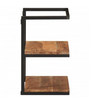 vidaXL Wall Shelf 40x30x50 cm Solid Wood Acacia and Iron