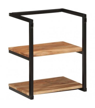 vidaXL Wall Shelf 40x30x50 cm Solid Wood Acacia and Iron