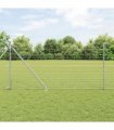 vidaXL Welded Wire Fence with Spikes 50 x 1.2 m Galvanised Steel Mesh