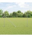 vidaXL Welded Wire Fence with Spikes 50 x 1.5 m Galvanised Steel Mesh