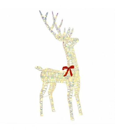 vidaXL Reindeer Family 3 pcs Warm white 67 x 26 x 127 cm PET