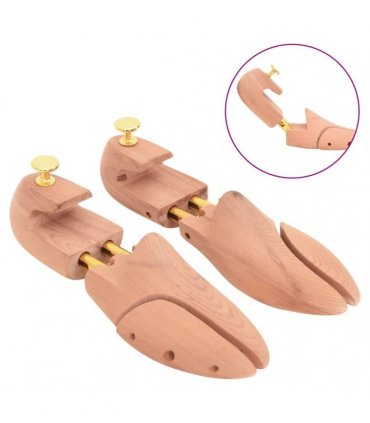 vidaXL Shoe Stretcher with Shoe Horn EU 44-45 Solid Wood Cedar
