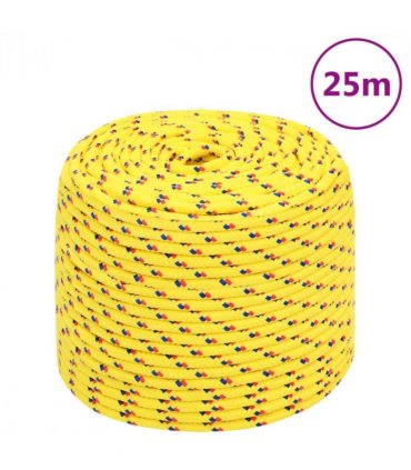 vidaXL Boat Rope Yellow 10 mm 25 m Polypropylene
