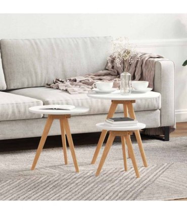 vidaXL Coffee Table 3 pcs Brown Solid Walnut Wood