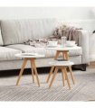 vidaXL Coffee Table 3 pcs Brown Solid Walnut Wood