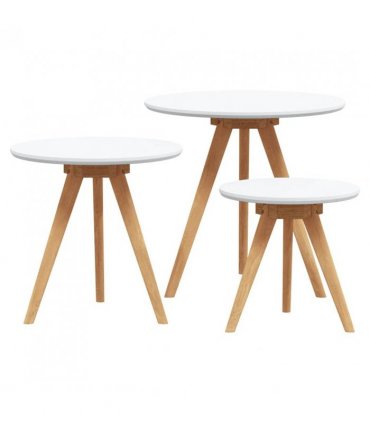 vidaXL Coffee Table 3 pcs Brown Solid Walnut Wood