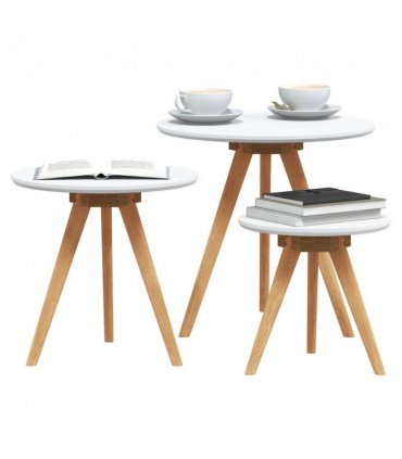 vidaXL Coffee Table 3 pcs Brown Solid Walnut Wood