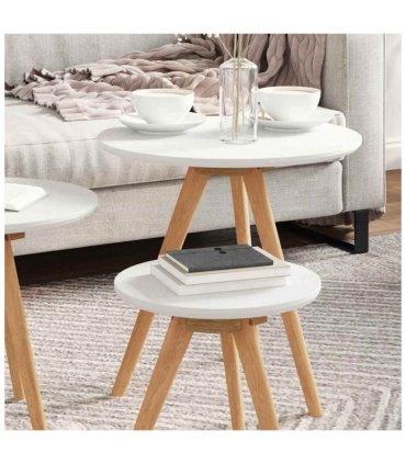 vidaXL Coffee Table 3 pcs Brown Solid Walnut Wood