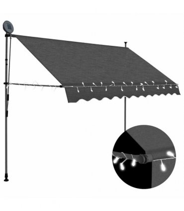 vidaXL Manual Retractable Awning with LED 300 cm Anthracite