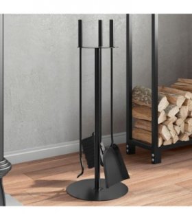 vidaXL 4 Piece Fireplace Tool Set 22x59 cm Steel