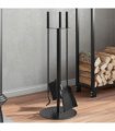vidaXL 4 Piece Fireplace Tool Set 22x59 cm Steel