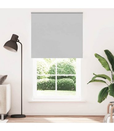 vidaXL Roller Blind Blackout Light Grey 140x210 cm Fabric Width 136.6 cm Polyester