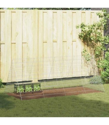 vidaXL Rabbit Cage Silver 215 x 100 x 85 cm Galvanised Steel