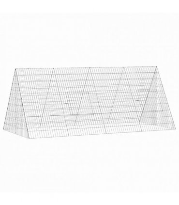 vidaXL Rabbit Cage Silver 215 x 100 x 85 cm Galvanised Steel