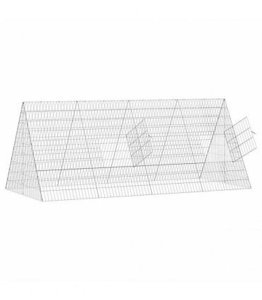 vidaXL Rabbit Cage Silver 215 x 100 x 85 cm Galvanised Steel