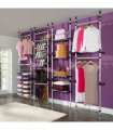 vidaXL Telescopic Shoe Rack with Rods Aluminium