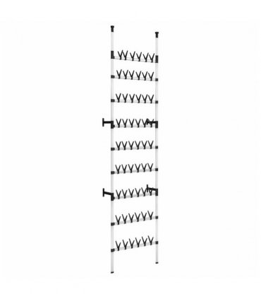 vidaXL Telescopic Shoe Rack with Rods Aluminium