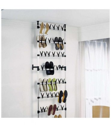 vidaXL Telescopic Shoe Rack with Rods Aluminium