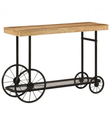 vidaXL Console Table 112x36x76 cm Solid Wood Mango and Iron